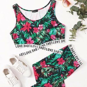 SHEIN Tropical print set